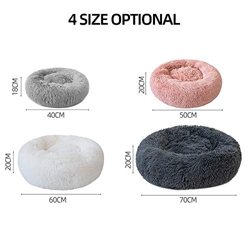 Decdeal Cama de Gato Donut Cama de Mascotas Perros Redonda Cómodo Suave Corto Nido de Donut con una Bola de Sisal para Animales Domésticos Cachorros para Dormir Descansar Invierno