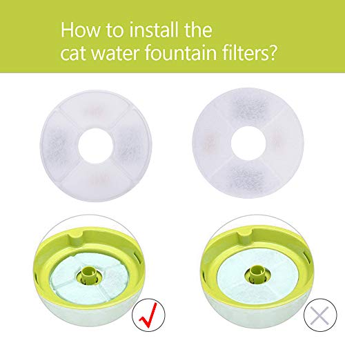 Decdeal La Fuente de Agua del Gato Filtra los Filtros de Repuesto para la Fuente de la Flor Fuente de Agua del Gato Dispensador de Agua