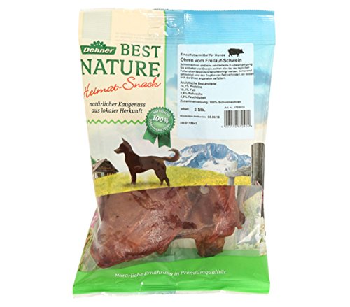 Dehner Best Nature - Saco para Perros, Orejas de Cerdo, 8 x 2 Unidades (720 g)