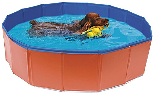 Delaman Piscina Perros - Bañera de Baño Plegable Bañera para Gatos con Forma Redonda Pet PVC 31.4/7.8inch / 80 * 20cm