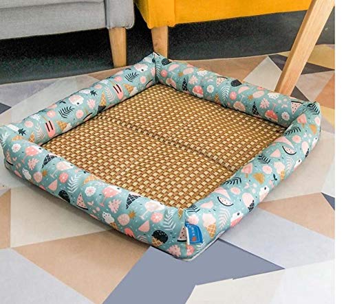 Dengjiam - Cama para cachorro de verano, cojín para perro transpirable, cómodo y resistente al agua para la perrera de la cama de perro de tamaño mediano