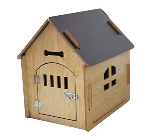 Dengjiam Caseta de Madera para Perros, caseta para Mascotas, sin Olor, Impermeable, no deformable, Perrera para Exteriores, Perrera con Puerta de Ventana Transpirable