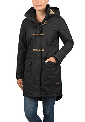 Desires BEA Parka Abrigo Chaqueta De Invierno con Forro De Peluche Y Capucha Efecto Pelo para Mujer con Cuello Alto con Forro Suave De Peluche, tamaño:XS, Color:Black (9000)