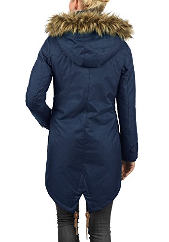 Desires BEA Parka Abrigo Chaqueta De Invierno con Forro De Peluche Y Capucha Efecto Pelo para Mujer con Cuello Alto con Forro Suave De Peluche, tamaño:XS, Color:Insignia Blue (1991)