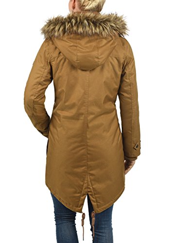 Desires BEA Parka Abrigo Chaqueta De Invierno con Forro De Peluche Y Capucha Efecto Pelo para Mujer con Cuello Alto con Forro Suave De Peluche, tamaño:XS, Color:Cinnamon (5056)