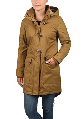 Desires BEA Parka Abrigo Chaqueta De Invierno con Forro De Peluche Y Capucha Efecto Pelo para Mujer con Cuello Alto con Forro Suave De Peluche, tamaño:XS, Color:Cinnamon (5056)