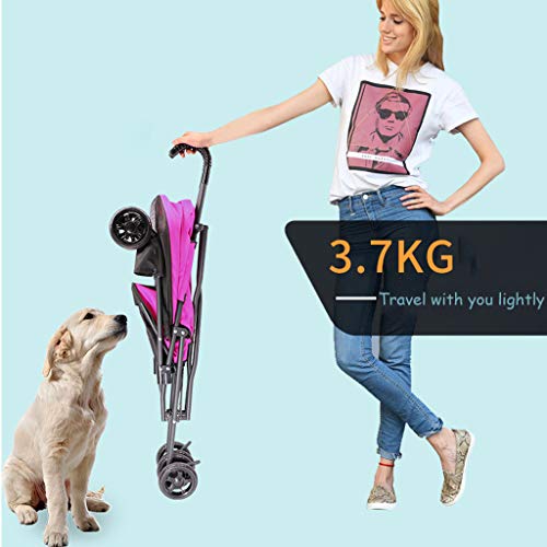 DFLY Cochecito para Perros Pequeño De 4 Ruedas, Cochecitos De Viaje Plegables Livianos con Ruedas para Mascotas para Gatos Y Perros Pequeños De hasta 10 Kg, Accesorios para Mascotas,Verde