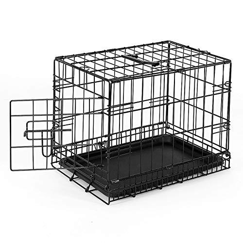 dibea DC00490, jaula de transporte para perros y animales pequeños, caja robusta hecha de alambre fuerte, plegable / con bisagras, 1 puerta, con bandeja inferior, tamaño S.