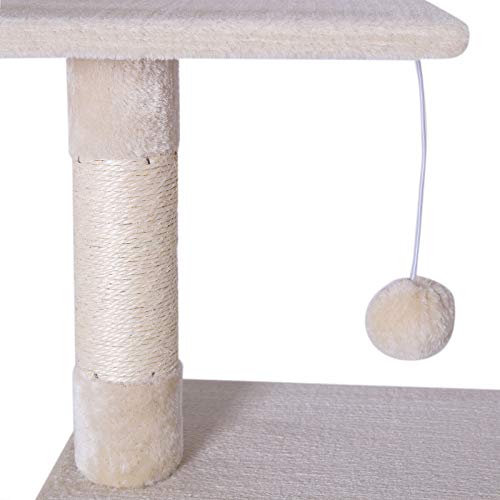 Dibea KB00250 Árbol Rascador para Gatos, Escalador, Altura 80 cm, Color Beige