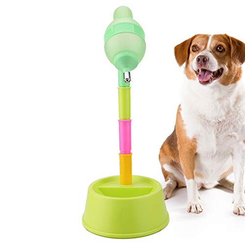 Dispensador de Agua para Mascotas Gato de Mascotas Gato de pie Dispensador de Agua de Gato Perro de pie Tazón de Fuente de Agua de Altura Ajustable Botella de Bebida con Boquilla antigoteo(Verde)