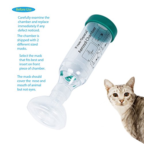 Dog Inhaler Spacer, Cámara de aerosol para perros - Spacer Spacer para Doggy Asthma | 2 juegos de máscaras incluidos