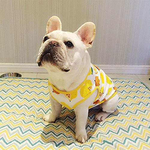 DOGCATMM Estampado De Limones Ropa para Perros Mascotas Blandas Ropa para Perros Pug Bulldog Francés Disfraz De Perro S-XL Perros Gordos Traje Ropa para Mascotas