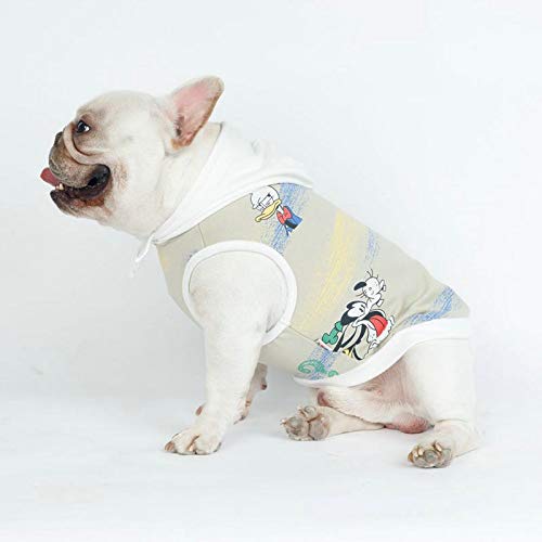 DOGCATMM Perro De Dibujos Animados Ropa para Perros Ropa De Verano para Cachorros Perros Chaleco Sudadera con Capucha Bulldog Francés Ropa para Perros Ropa para Mascotas Traje Pug