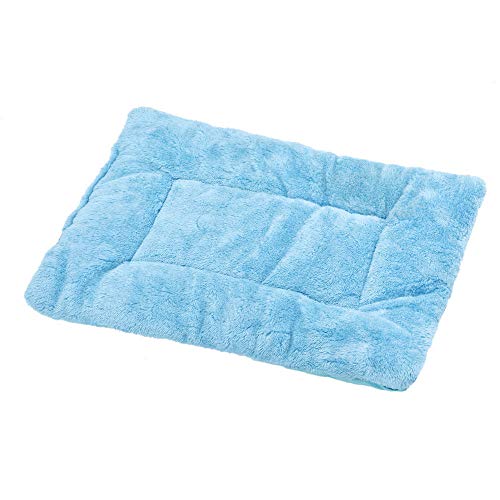 DOGKLDSF Camas Soft Cat Bed Rest Manta para Perros Winter Cojín Plegable para Mascotas Coral Cashmere Soft Warm Sleep Mat Sweet Dream Bed, Azul