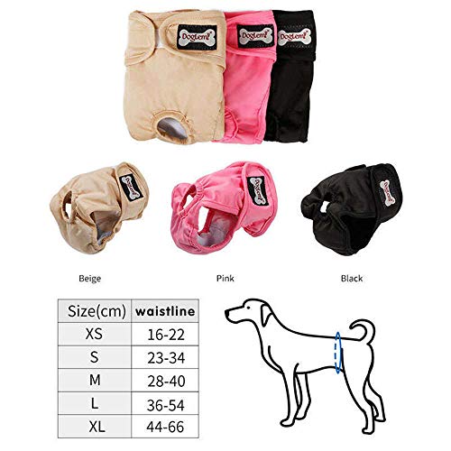 Doglemi - Pañales para Perro, Reutilizables, para Mascotas, fisiológicos, menstruales, higiénicos, para Cachorro, Super Absorbente, Ropa Interior