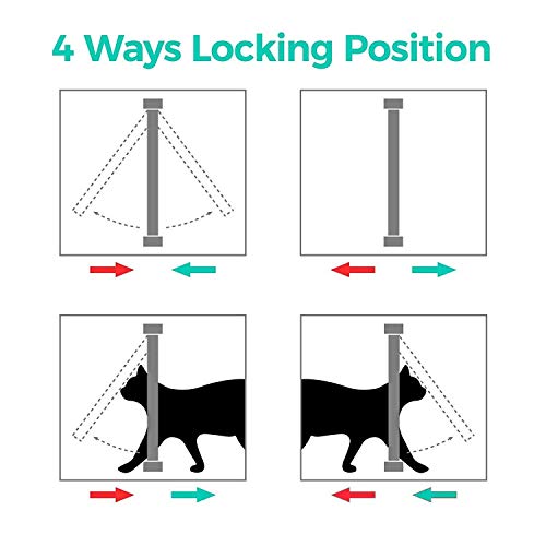 Ducomi - Gatera para Gatos y Perros de Pared - Puerta basculante con 4 vías Entrada y Salida controlada y Cierre magnético - Fácil instalación en Paredes, Puertas y Ventanas de Madera y PVC