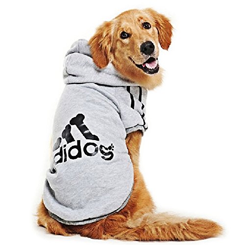 DULEE Adidog - Sudadera con Capucha para Perro, Chaqueta para Mascotas, Chaqueta de algodón