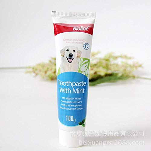 DULING Mascota Pasta de Dientes de Perro,el Cuidado bucal,Productos para Mascotas Quitar el sarro Mal Aliento de Menta,Crema Dental del Perro Individual - Menta