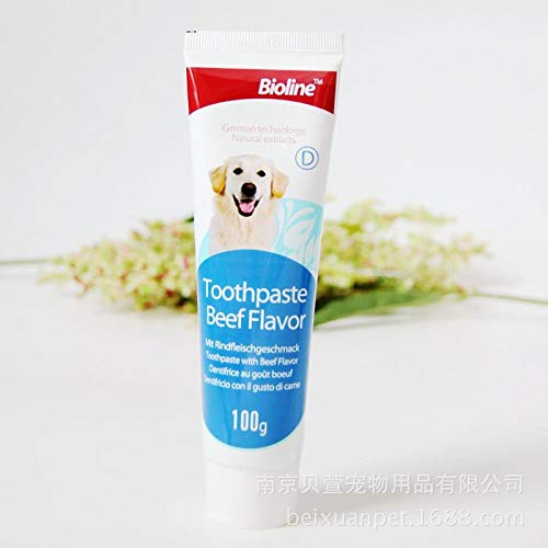 DULING Mascota Pasta de Dientes de Perro,el Cuidado bucal,Productos para Mascotas Quitar el sarro Mal Aliento de Menta,Crema Dental del Perro Individual - Beef