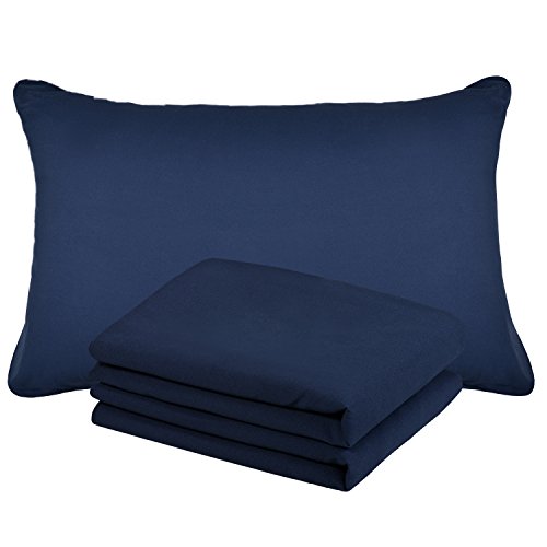 Duractron - 2 Fundas de microfibra hipoalergénica para almohada, tamaño Queen (50 x75 cm), azul marinero, 2 unidades