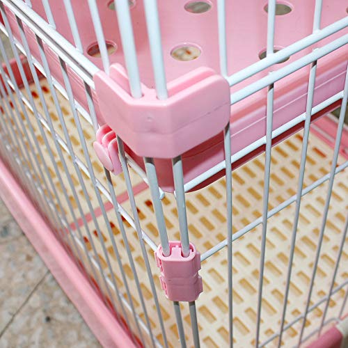 DZLA Jaula para Gatos Gato casa con 3 Niveles Jaula para Mascotas Villa para Gato Jaula para Animales pequeños Gatitos, Chinchillas, azúcar (S-72×47×102cm, Rosa)