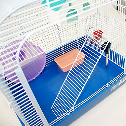 DZL®Jaula Hámster Chalé jaulas Hamsters Palacio metálico 39,5x29,5x38cm (Verde Menta)