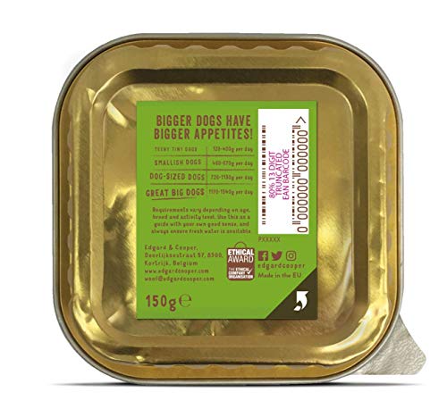 Edgard & Cooper Comida humeda Perros Adultos sin Cereales, Natural con Cordero y Ternera. Alimentación balanceada y Sana con proteinas y aminoácidos. Carne 100% Fresca en paté. Pack de 11x150gr