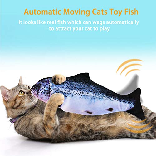 EKKONG Juguete Hierba Gatera,Juguete Interactivo, Simulación de Peces de Peluche Juguetes, Catnip Fish Toys, Juguete Electrico Automático para Gatos Gatito (Type B)