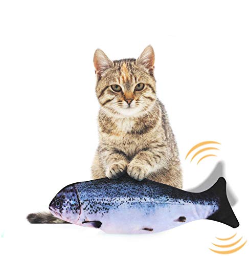 EKKONG Juguete Hierba Gatera,Juguete Interactivo, Simulación de Peces de Peluche Juguetes, Catnip Fish Toys, Juguete Electrico Automático para Gatos Gatito (Type B)