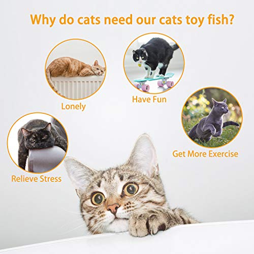 EKKONG Juguete Hierba Gatera,Juguete Interactivo, Simulación de Peces de Peluche Juguetes, Catnip Fish Toys, Juguete Electrico Automático para Gatos Gatito (Type A)