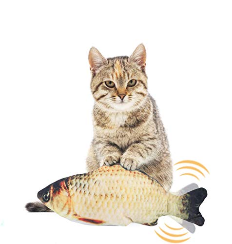 EKKONG Juguete Hierba Gatera,Juguete Interactivo, Simulación de Peces de Peluche Juguetes, Catnip Fish Toys, Juguete Electrico Automático para Gatos Gatito (Type A)