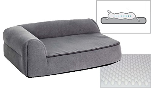 Elegante SOFÁ para Perros Cama ORTOPÉDICA Cama VISCOELÁSTICA Efecto Memoria Foam Cama Perros Viejos Mayores Avanzada Edad Mascotas Senior S M XL (Grande)