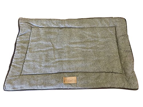 Ellie-Bo - Cama Reversible de Tweed y Piel sintética marrón para jaulas y jaulas Grandes de 91 cm