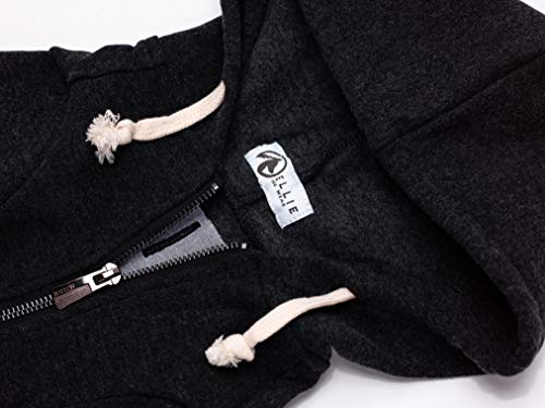 Ellie Dog Wear Sudadera con Capucha para Perro con Cremallera Gris Oscuro, con Bolsillos de Velcro y Capucha con cordón Ajustable, Extra pequeña a Extra Grande Sudadera con Capucha para Perro