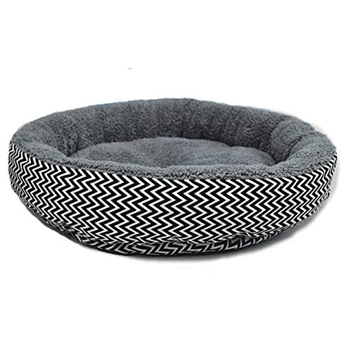 Emorias 1 Pcs Cama de Mascotas Ronda Brida Perrera Cachorros Sofá de Gato Paño Transpirable Suministros Mascotas - Gris S