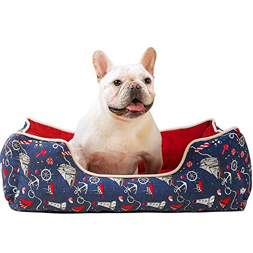 Erosmmg Extra Grande Memoria Perro Espuma Cama Sofá, Lavable Mascotas Cesta de Ortopedia de la Perrera Cama, Cama Super Suave del Gato con Fondo Antideslizante for Perros Grandes, Color: Azul Marino