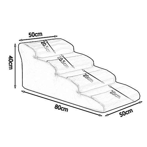 Escalera para Perro 4 Pasos For Perros Escaleras For Llegar On High Cama For Gatos Y For Pasos En Casa O De Viaje Portátil, 50kg De Carga (Color : White)