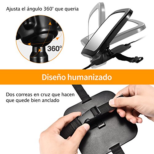 Espejo Retrovisor Coche de VicTsing para Vigilar al Bebé en el Coche, 360° Ajustable Irrompible Interior Espejo Coche Bebé, para Los Asientos de Niños Orientados Hacia Atrás,100% Inastillable