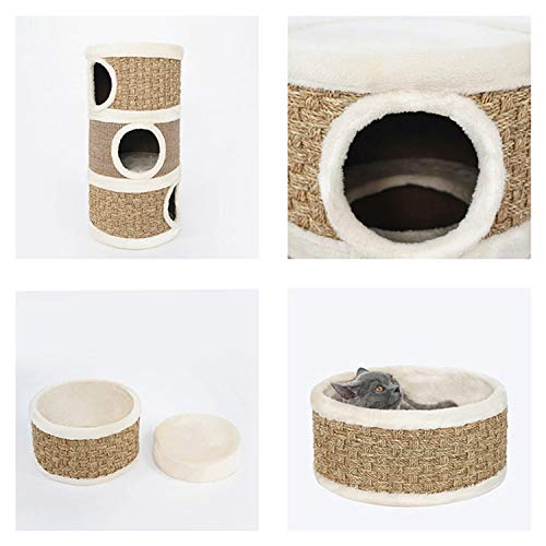 F-pump - Cesta de felpa para gato, cama caliente para perros, casas, gatos, cachorros, suave, cómodo, transpirable, saco de dormir para mascotas