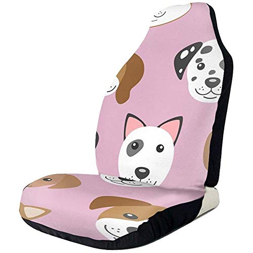 Fall Ing Bozales para perros en rosa Cubiertas de asiento delantero encantadoras Cubiertas de asiento de coche Protector universal de asientos delanteros automáticos