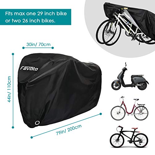 Favoto Funda para Bicicleta Exterior 210D Cubierta Protector Impermeable al Aire Libre contra Lluvia Sol Polvo para Montaña Carretera L Negro