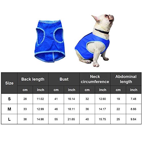 favourall Chaleco refrigerante para Perros, Mascotas, Ropa de refrigeración, Chaleco refrigerante, Transpirable, Ropa para Perros, Chaqueta térmica, 1, Large