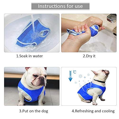 favourall Chaleco refrigerante para Perros, Mascotas, Ropa de refrigeración, Chaleco refrigerante, Transpirable, Ropa para Perros, Chaqueta térmica, 1, Large