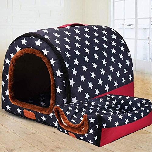 FAWEG   Pet Big Dog House Cilindro de Perrera Completamente Lavable Casa de Perro portátil Golden Retriever Cachorro de Perrera Mascota Gato Cama de   Perro Jaula de Perro M como se Muestra