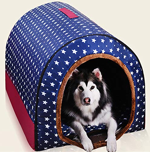 FAWEG   Pet Big Dog House Cilindro de Perrera Completamente Lavable Casa de Perro portátil Golden Retriever Cachorro de Perrera Mascota Gato Cama de   Perro Jaula de Perro M como se Muestra