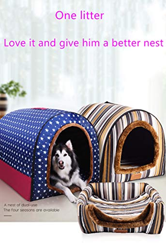 FAWEG   Pet Big Dog House Cilindro de Perrera Completamente Lavable Casa de Perro portátil Golden Retriever Cachorro de Perrera Mascota Gato Cama de   Perro Jaula de Perro M como se Muestra