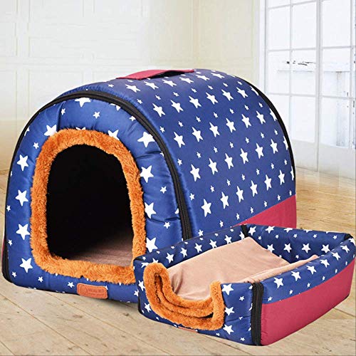 FAWEG   Pet Big Dog House Cilindro de Perrera Completamente Lavable Casa de Perro portátil Golden Retriever Cachorro de Perrera Mascota Gato Cama de   Perro Jaula de Perro M como se Muestra