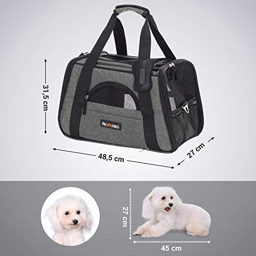 FEANDREA Bolsa de Transporte para Mascotas, para Perro, Gris Oscuro PDC48GY