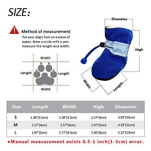 FELICILII Perro de Mascota Impermeable Invierno Zapatos Anti-Deslizante Lluvia Nieve Botas Calzado Caliente Grueso for Gatos pequeños Puppy Dogs Calcetines Botines 4pcs (Color : Rosa, Size : S)