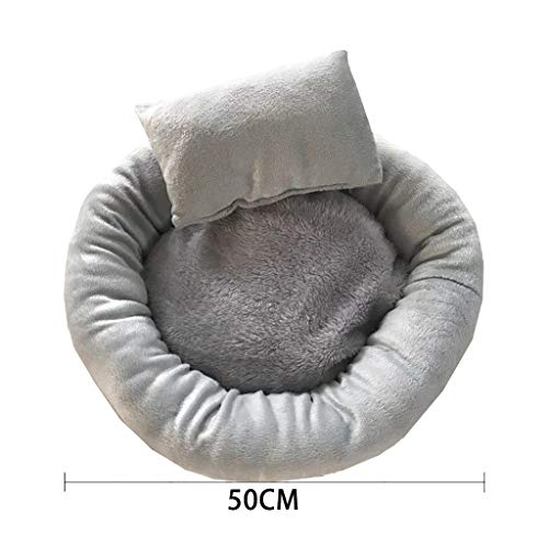 FELZ Cama para Perro y Gato, Cómodo Terciopelo Completo EláStico Gato Perro Mascota Nido Cama para Gatos Perrera Conjunto De 3 Piezas, Cama + Cushion + Almohada